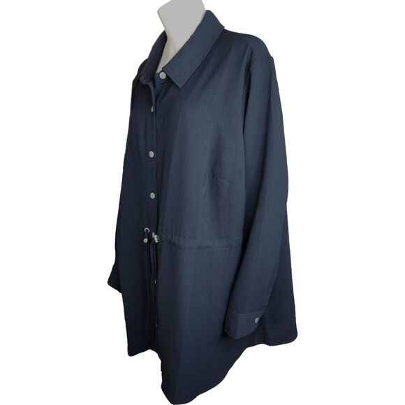 Girl With Curves Button Shirt Jacket with Adjustable Waist Black 2X NWOT - Picture 5 of 14